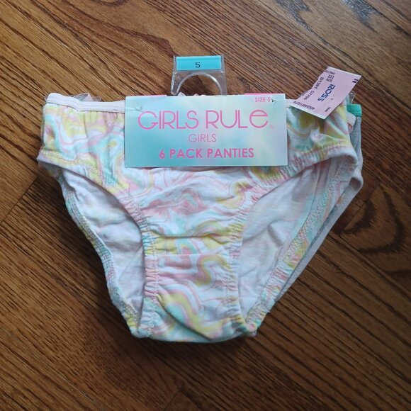 6 Pack Girls Panties Size 5 - Picture 1 of 3